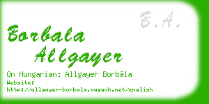borbala allgayer business card